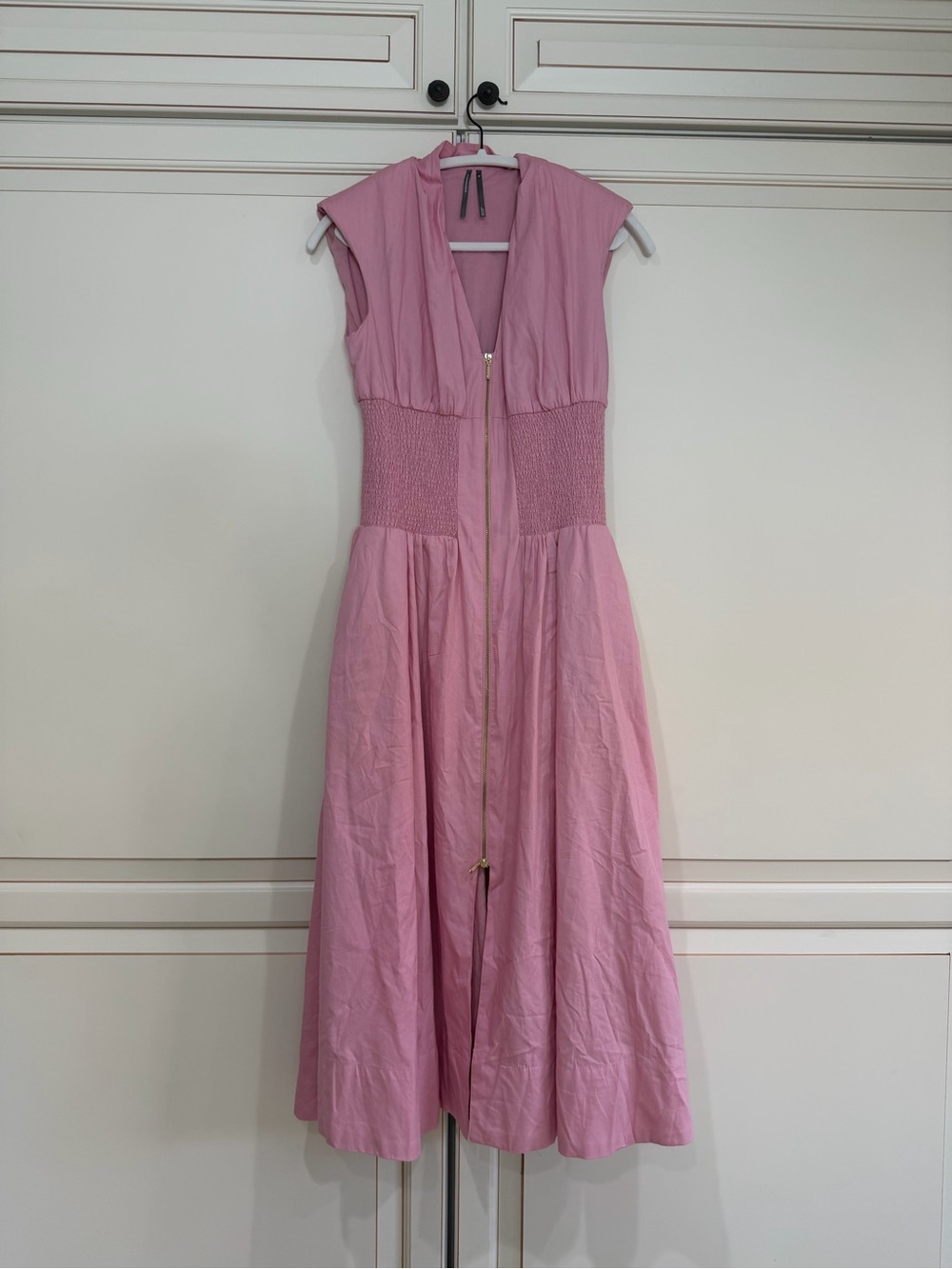 ANTHROPOLOGIE The Tommie Zip-Front Midi Dress Pink - Picture 4 of 8
